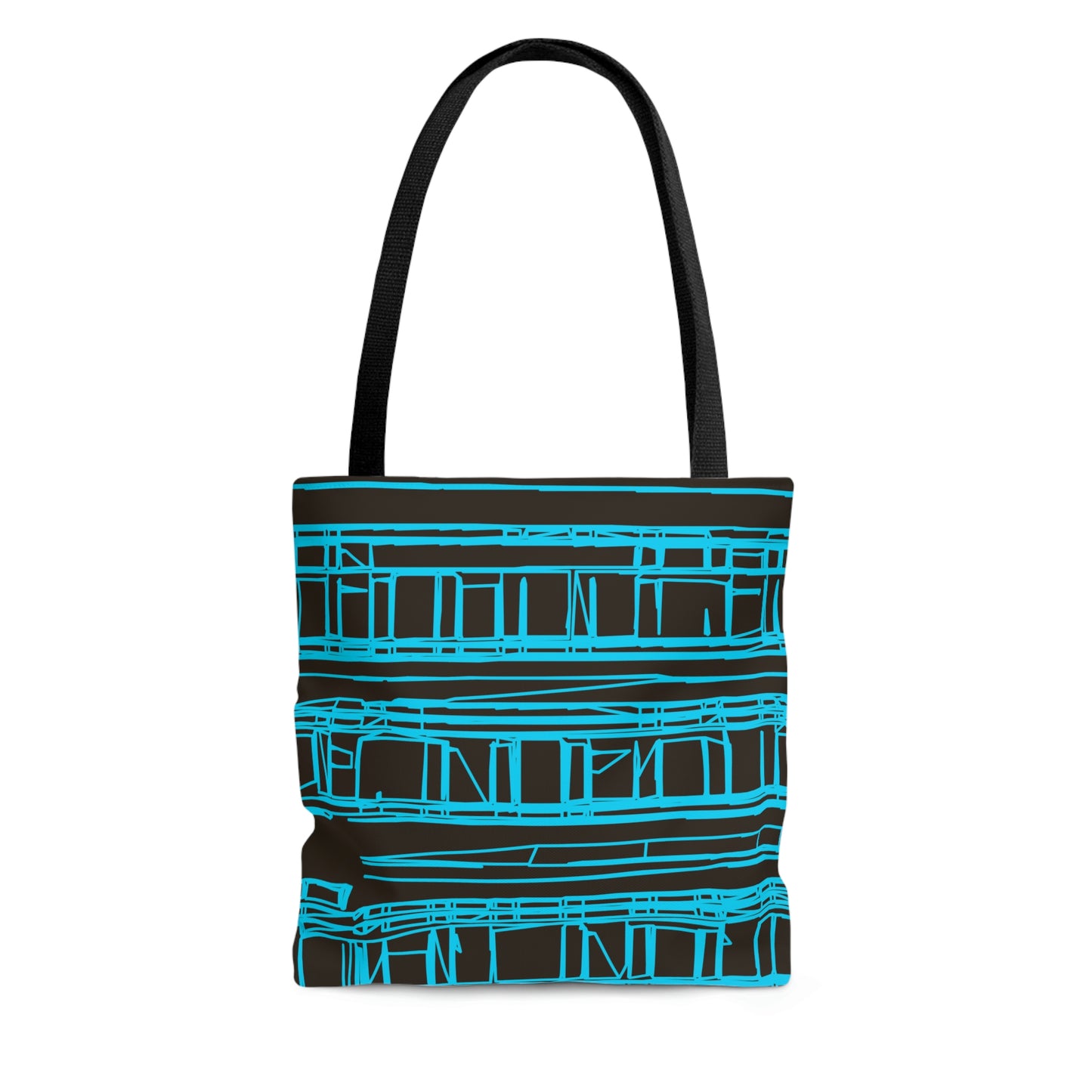 Aqua Turquoise Geometric Windows Tote Bag