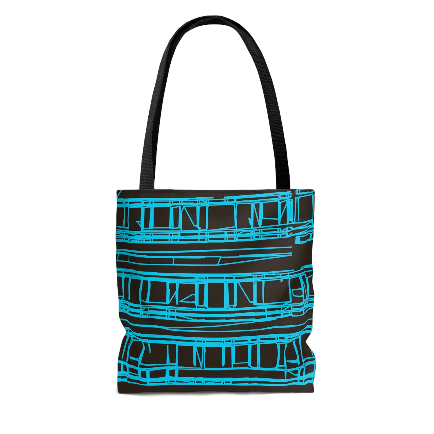 Aqua Turquoise Geometric Windows Tote Bag