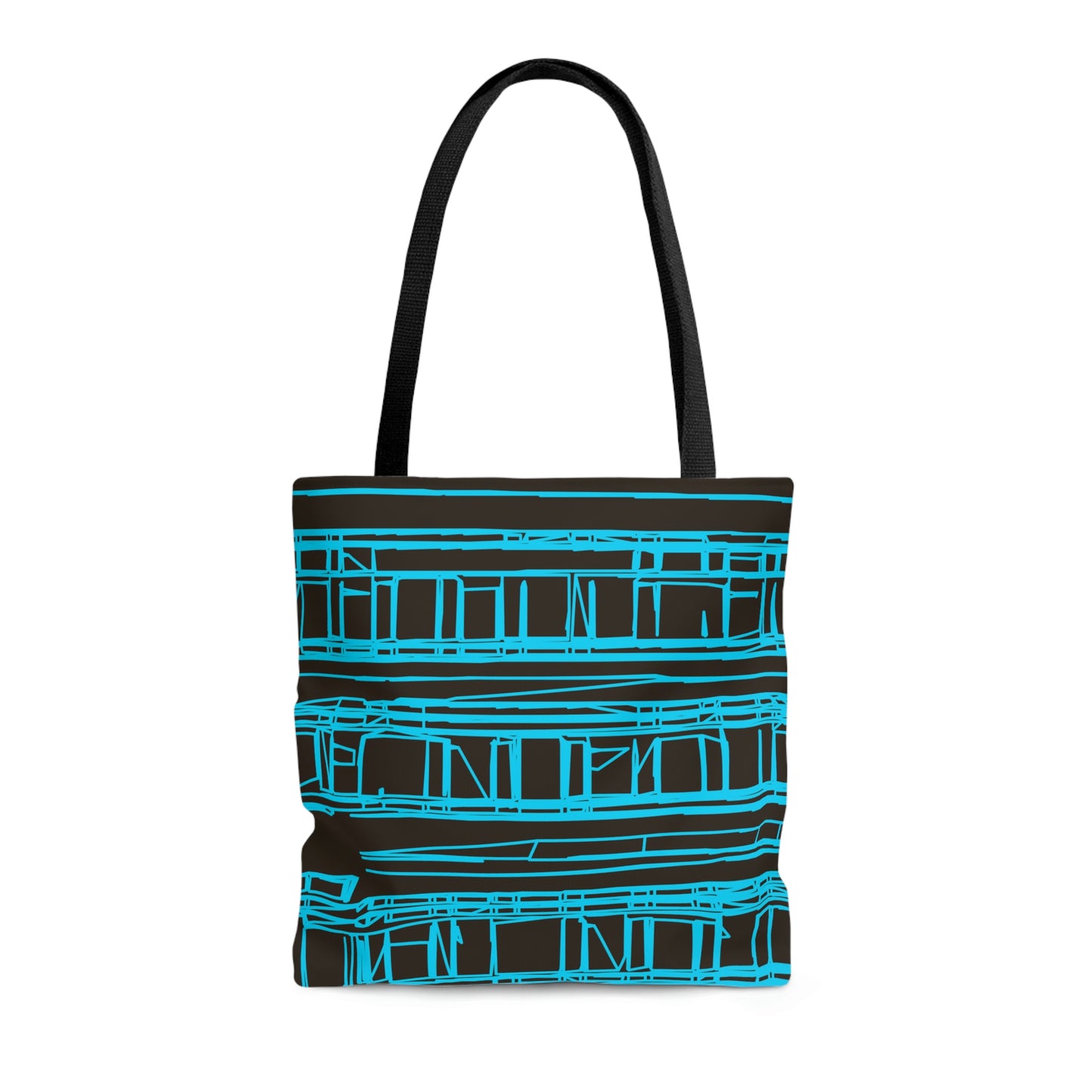 Aqua Turquoise Geometric Windows Tote Bag