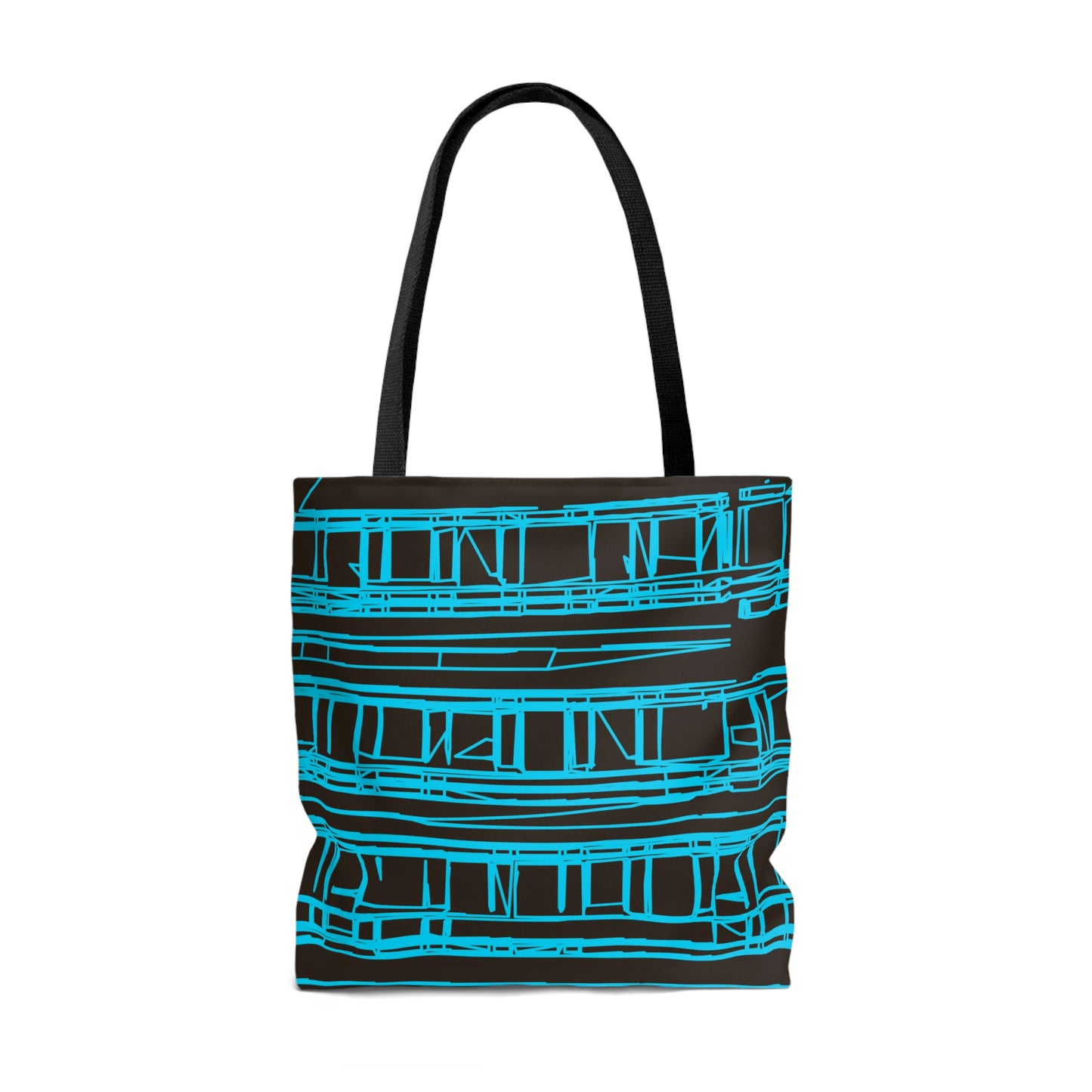Aqua Turquoise Geometric Windows Tote Bag