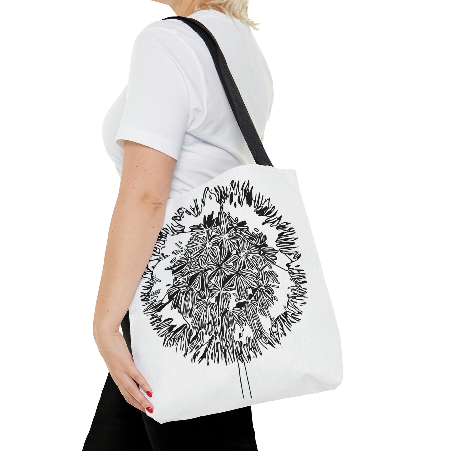 Dandelion Wish B&W Tote Bag