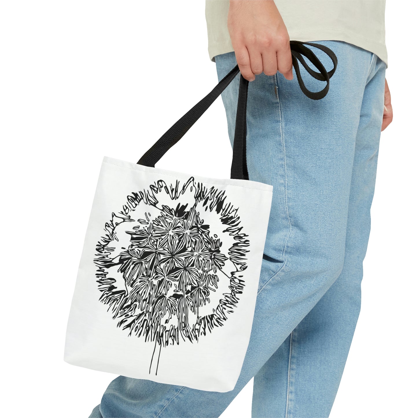 Dandelion Wish B&W Tote Bag