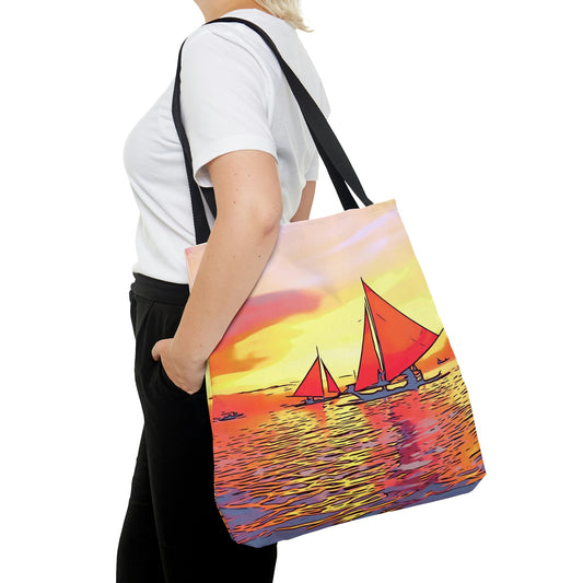 Ocean Sailing Sunset AOP Tote Bag